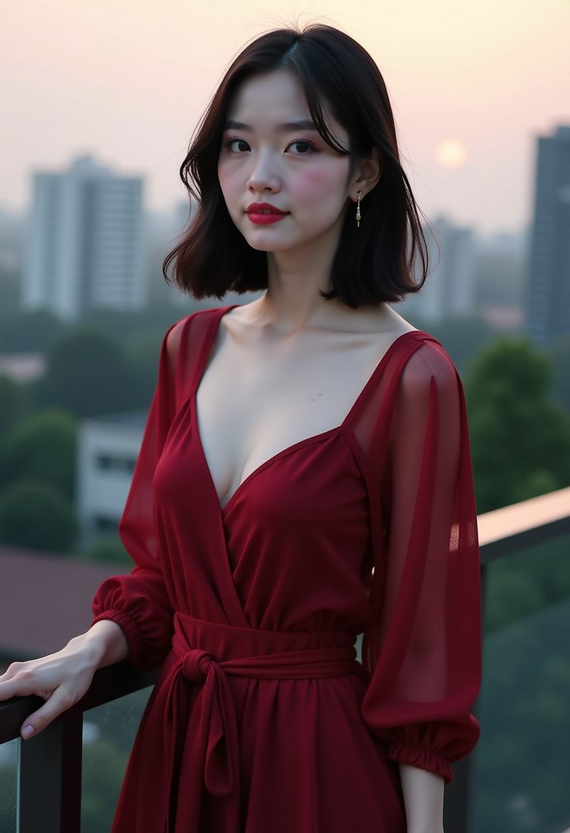 黄昏降临的白百合